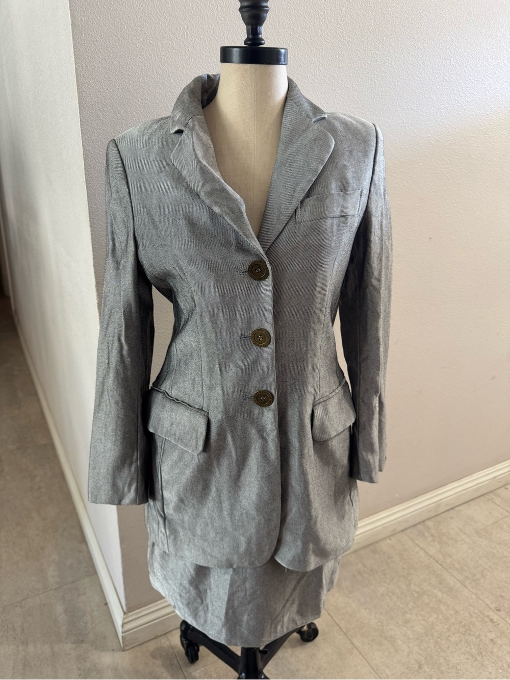 Moschino Silver-Gray Tailored Blazer